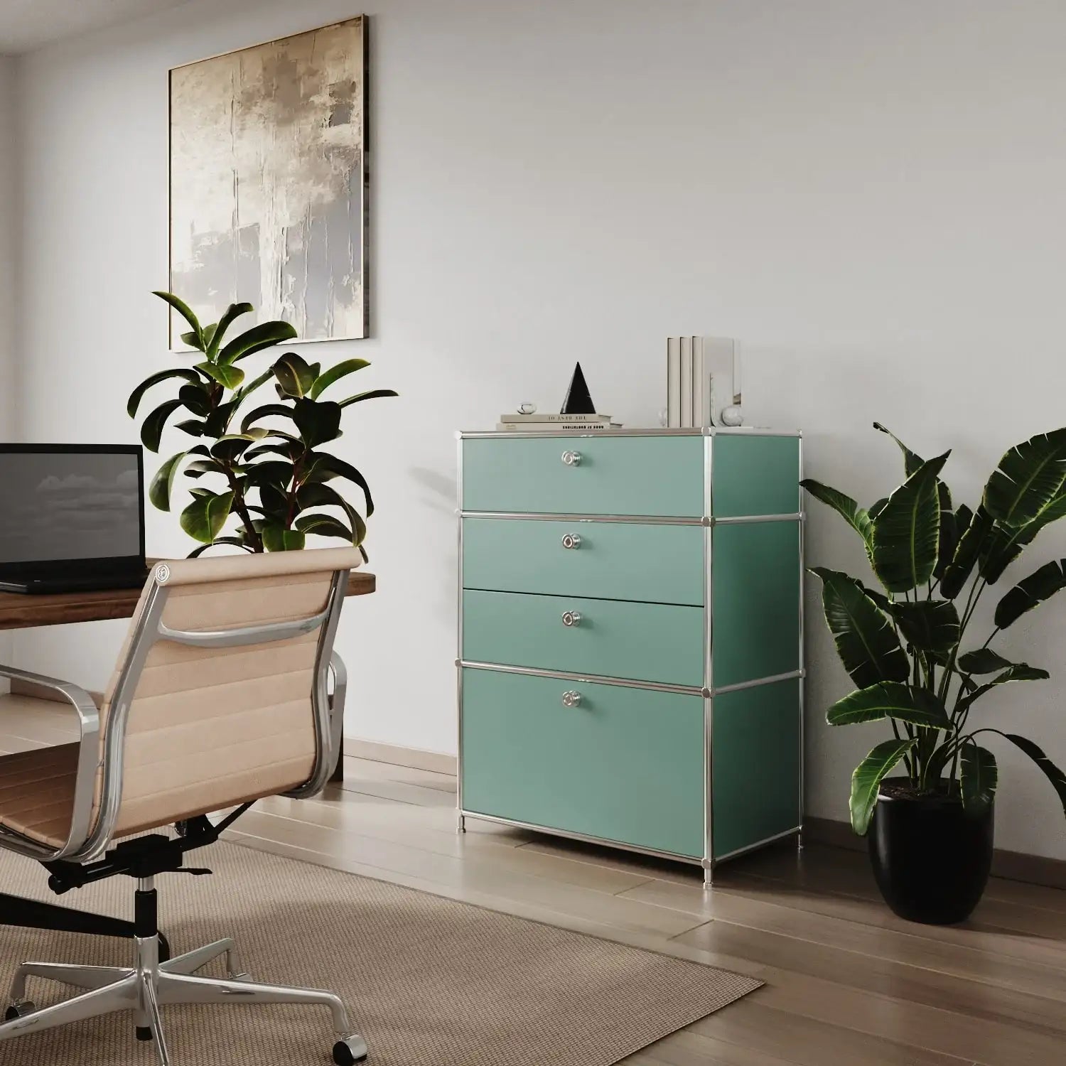 Kommode in Mint mit 4 Schubladen