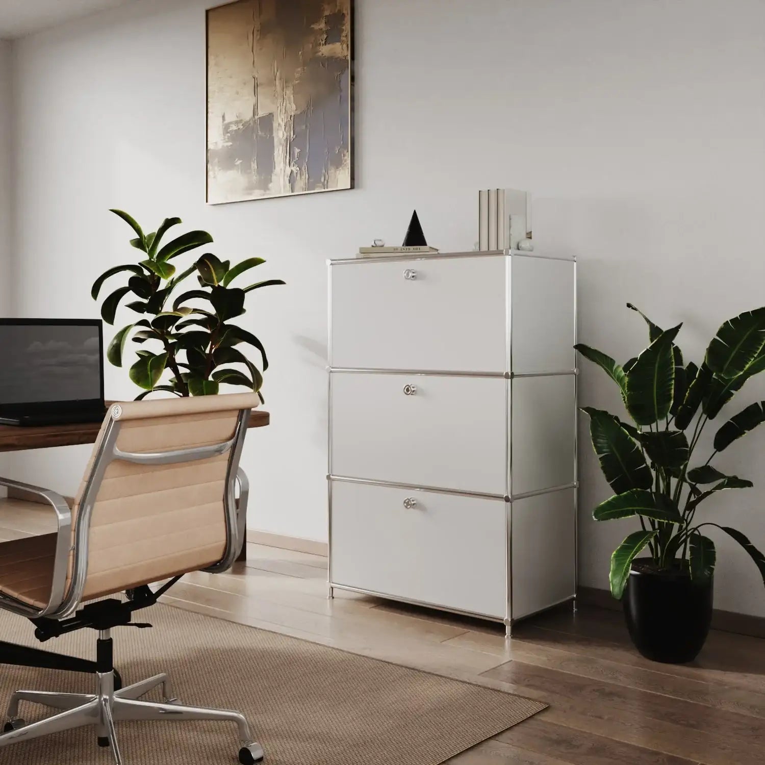 Kommode in Weiss mit 3 Schubladen – Flexcube