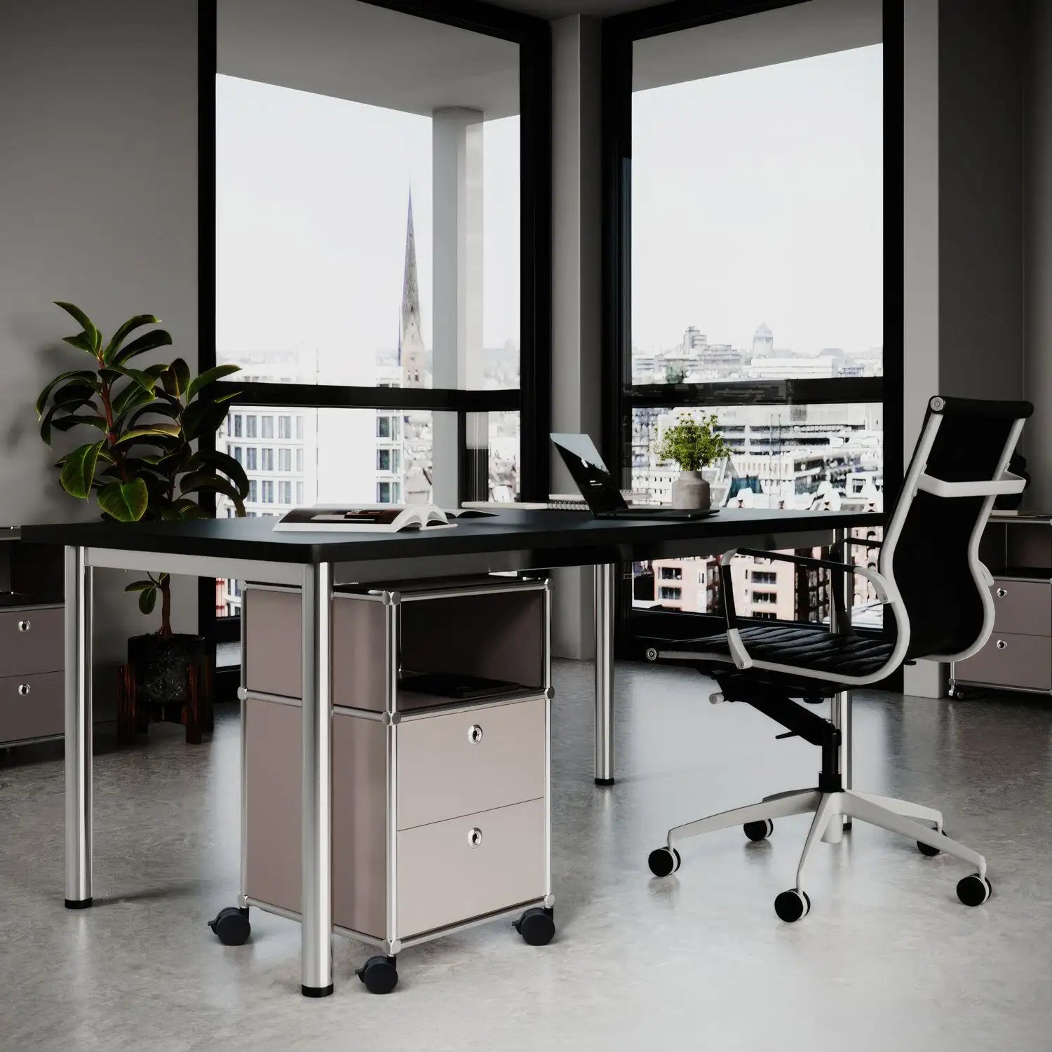 Rollcontainer mit 2 Schubladen und Ablagefach