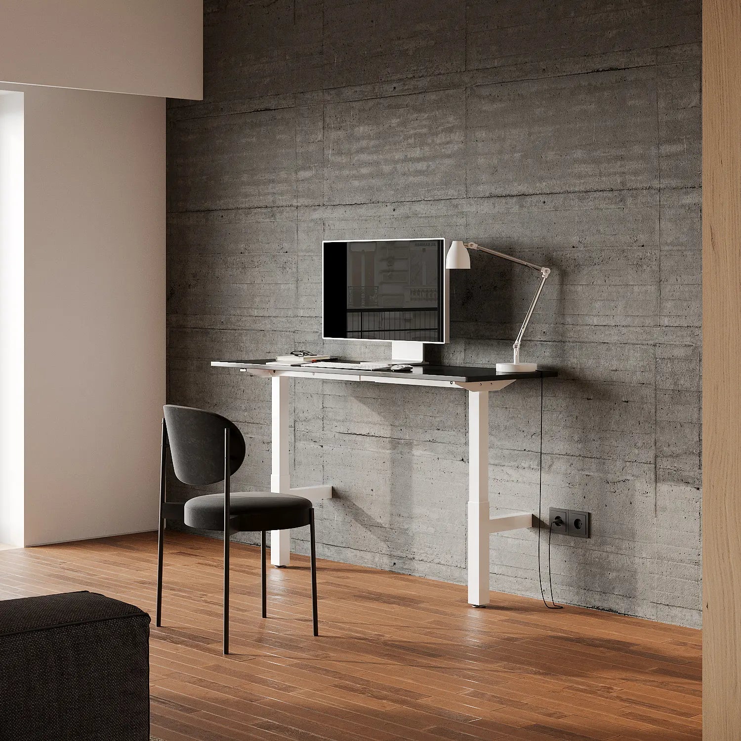 Height-adjustable wall table 140cm