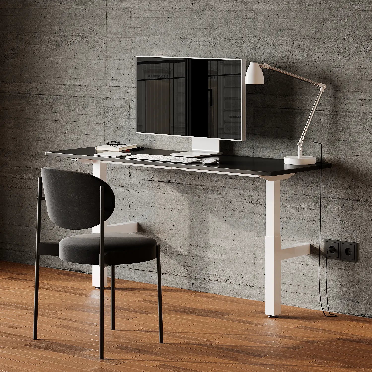 Height-adjustable wall table 140cm