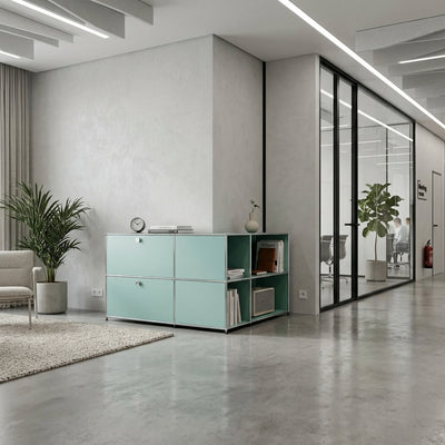Mint corner sideboard with 2 doors and hole handle – modern sideboard made to measure