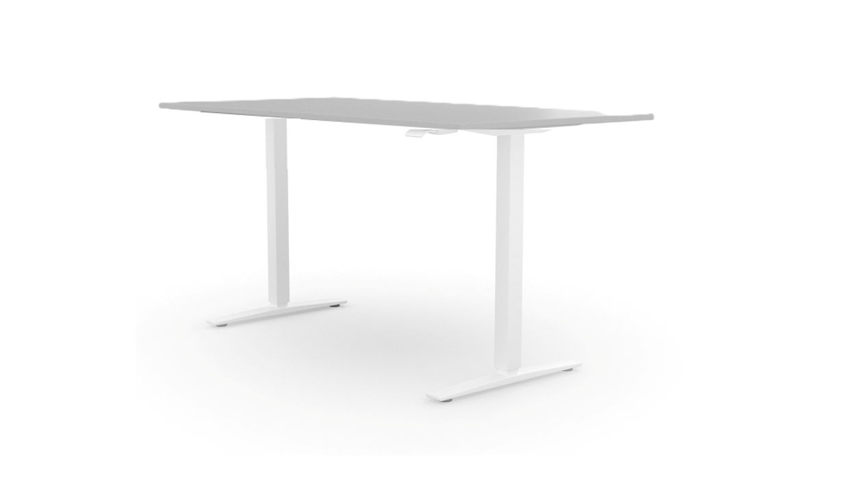 SALE: ECCO höhenverstellbarer Schreibtisch weiss/hellgrau  135x70cm