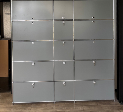 SALE: Highboard dunkelgrau/weiss 190x40x195cm