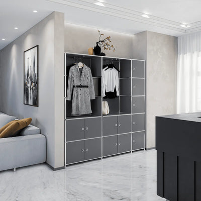 Garderobe in elegantem Dunkelgrau