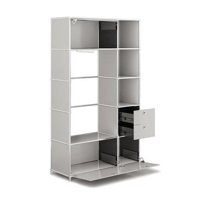 Wardrobe in elegant light grey
