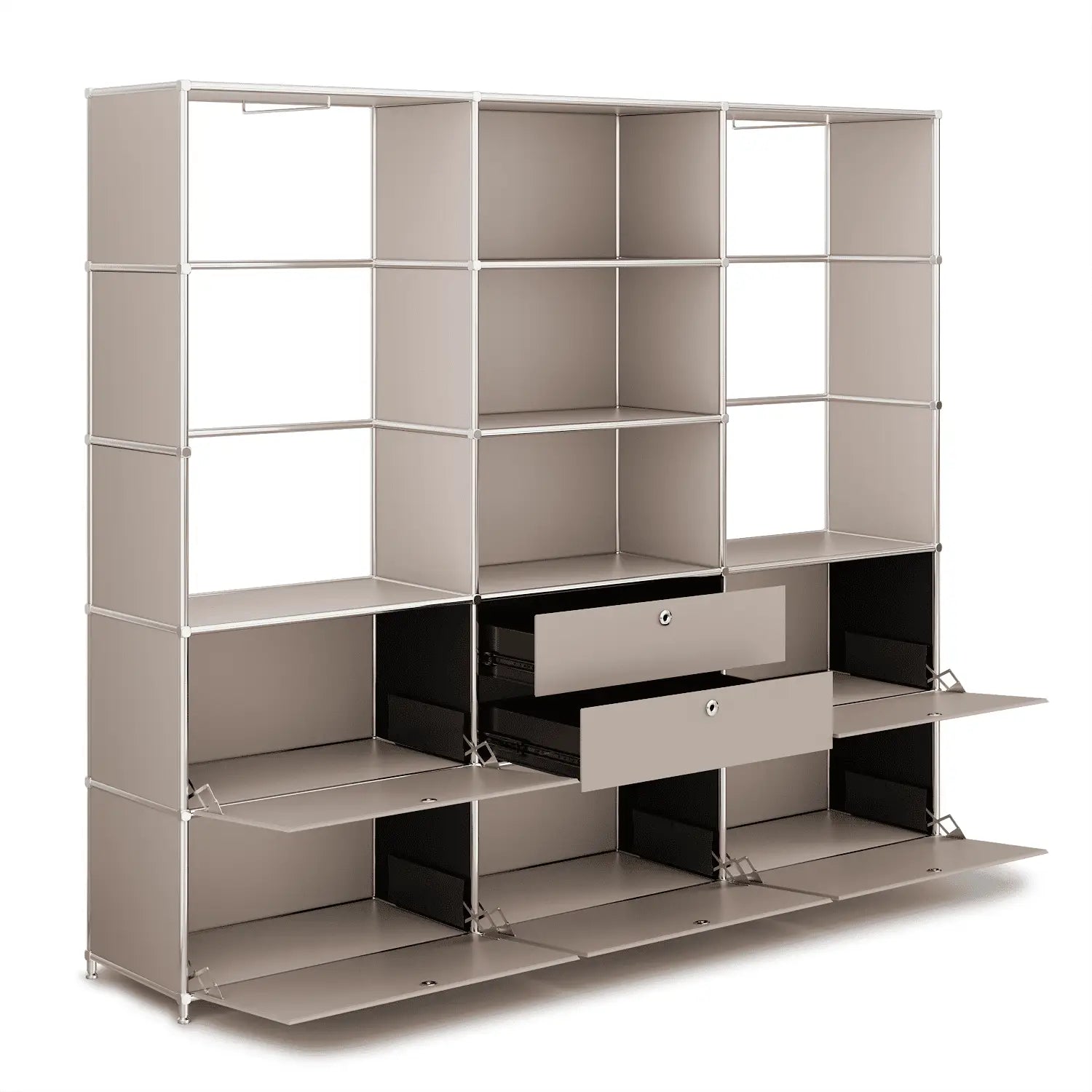 Garderobe in elegantem Taupe