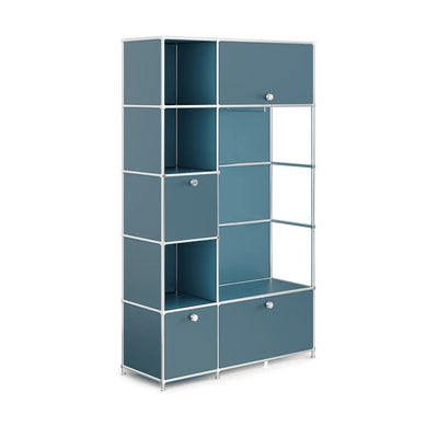 Wardrobe in trendy petrol blue