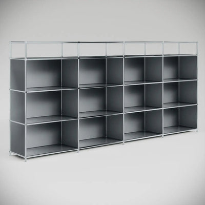 Large reception desk in dark grey