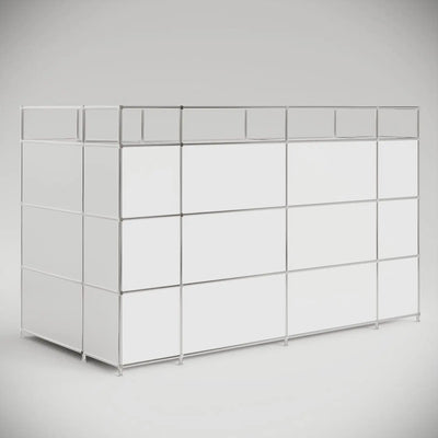 Spacious L-shaped reception desk