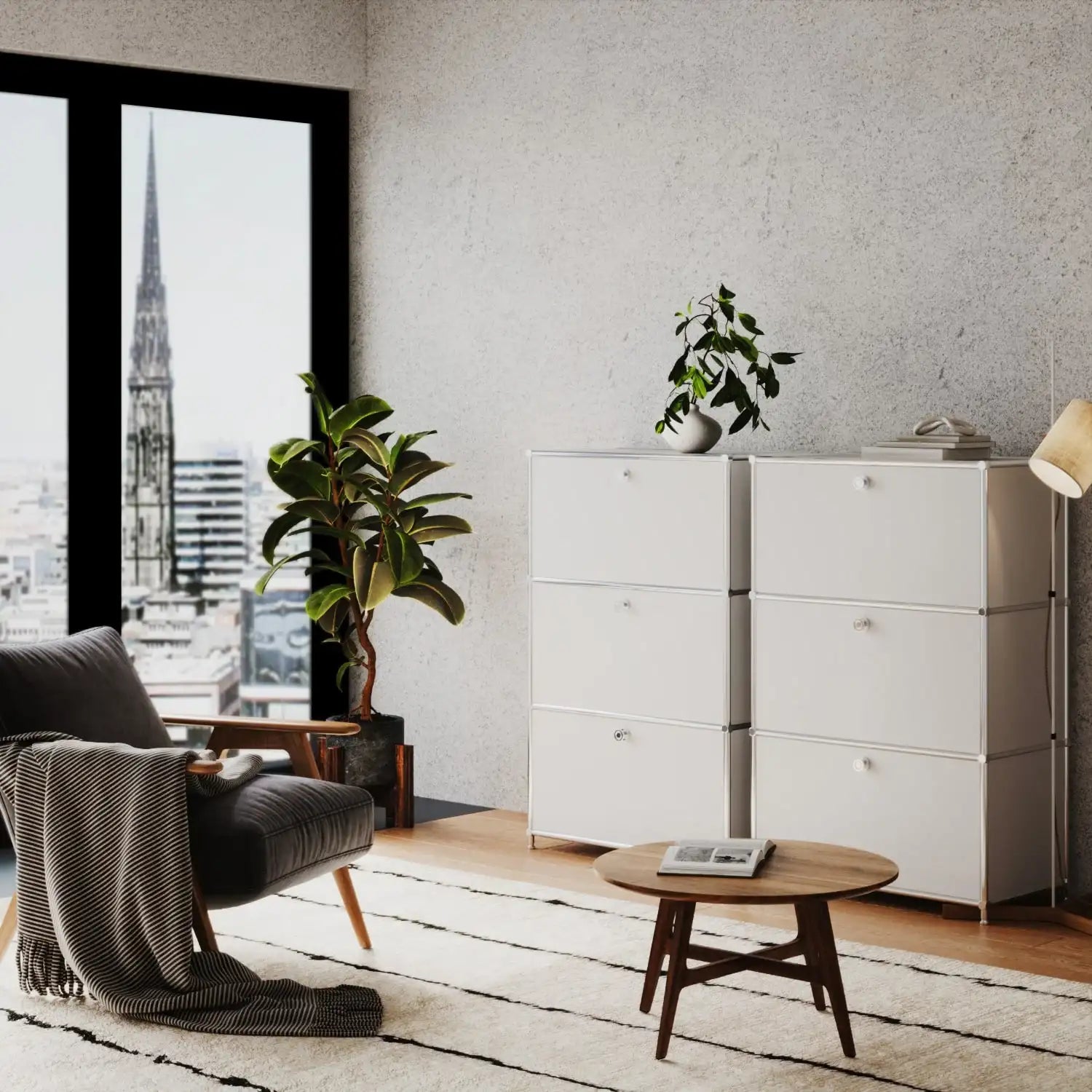 White chest of drawers with 3 drawers