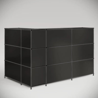 Comptoir d'accueil compact en chrome noir