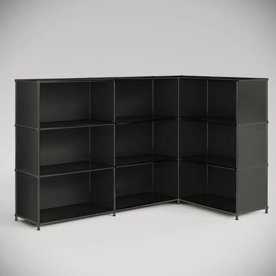 Comptoir d'accueil compact en chrome noir