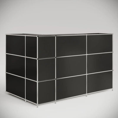 Bureau d'accueil compact en forme de L