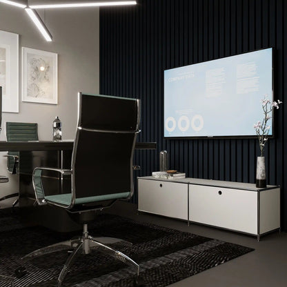 Lowboard in Hellgrau mit 2 Klappen