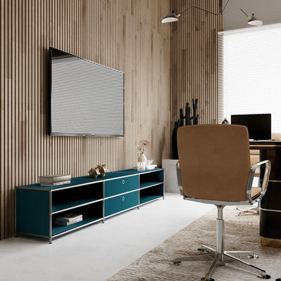 Lowboard in petrol blue with 2 drawers