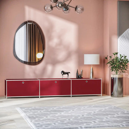 Lowboard in Rot mit 3 Klappen