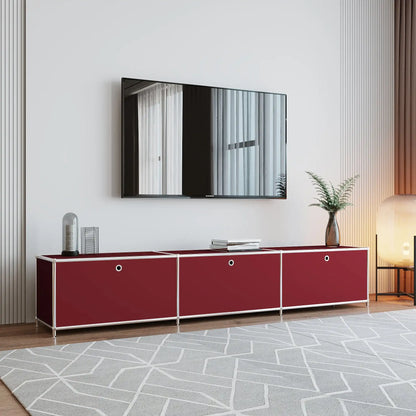 Lowboard in Rot mit 3 Klappen