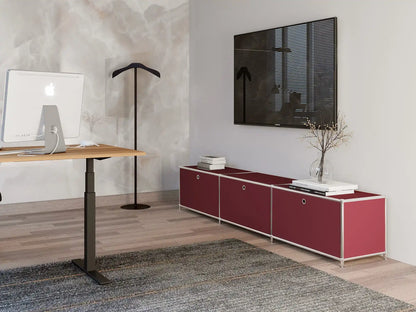 Lowboard in Rot mit 3 Klappen