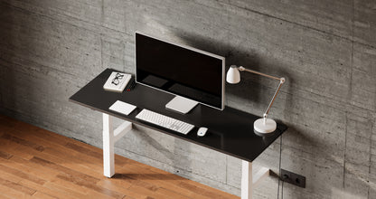 SOLDES : Bureau ECCO réglable en hauteur, blanc, 135 x 70 cm
