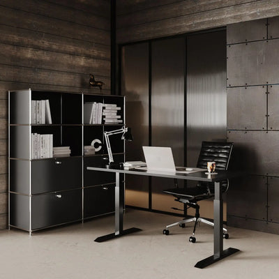 Black shelf with 2 drawers/flaps