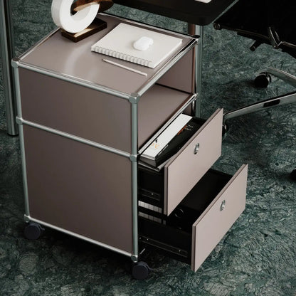 Rollcontainer mit 2 Schubladen und Ablagefach