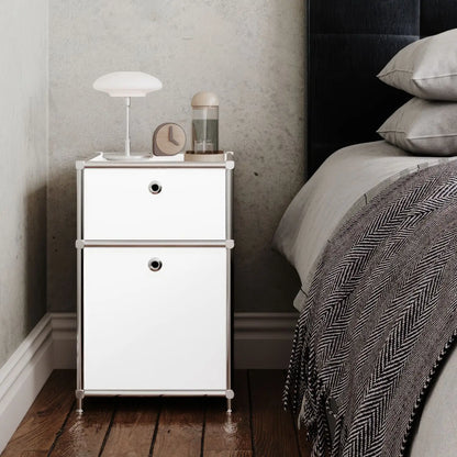 Boîte de rangement de bureau blanche à 2 tiroirs