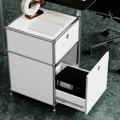 Boîte de rangement de bureau blanche à 2 tiroirs