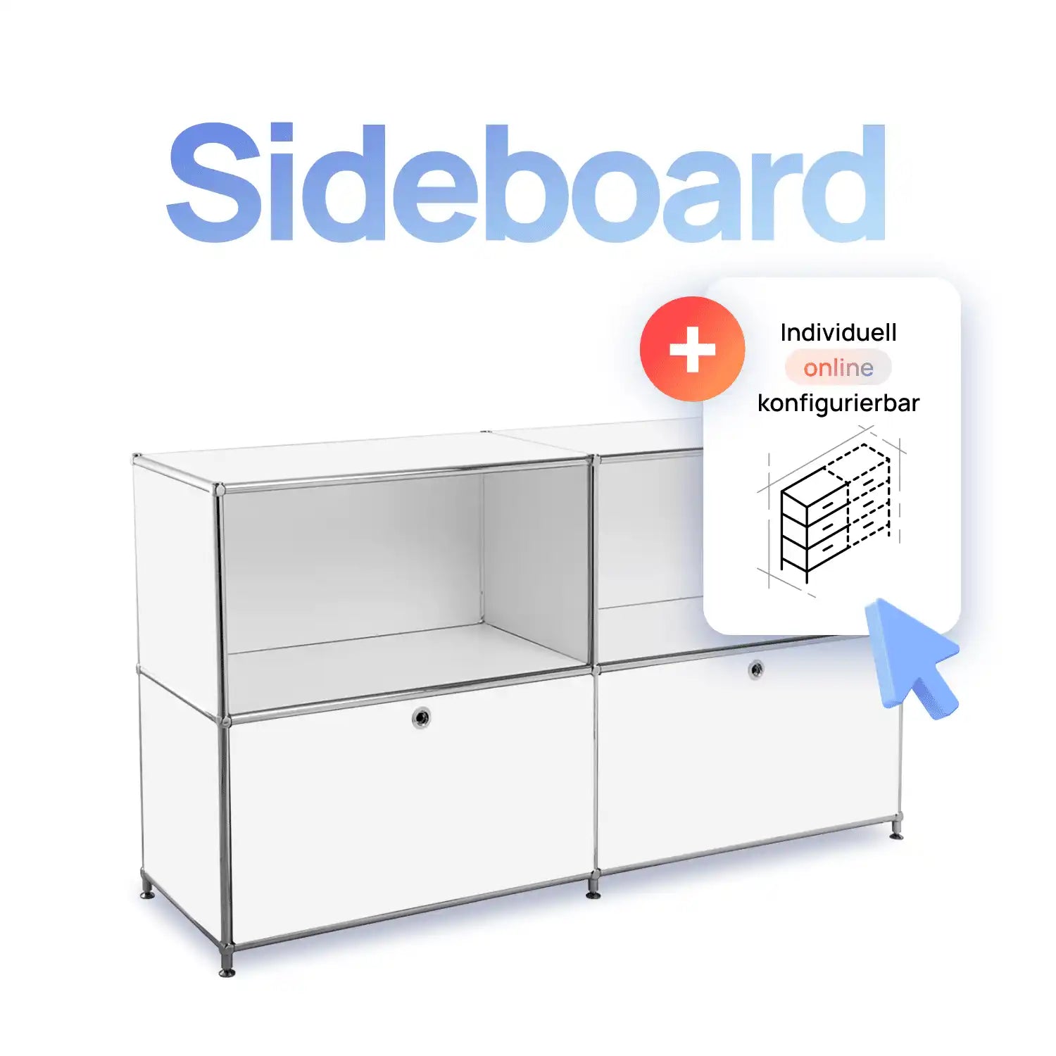 White sideboard, individually configurable