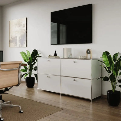 Buffet blanc à 4 portes