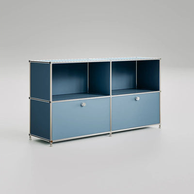 Buffet bleu pétrole à 2 portes