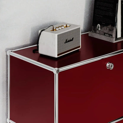 Sideboard in Rot mit 2 Schubladen / Klappen