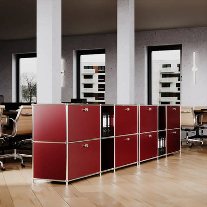 Sideboard in Rot mit 2 Schubladen / Klappen