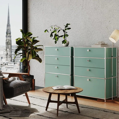 USM Haller Alternative von Flexcube: Kommode in Mint mit 4 Schubladen