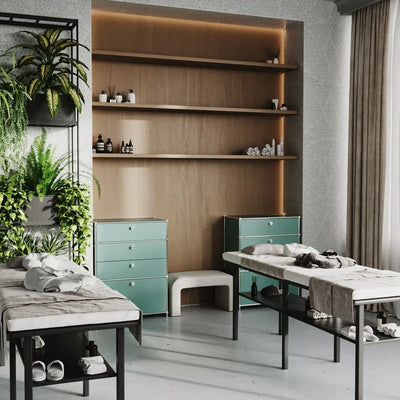USM Haller Alternative von Flexcube: Kommode in Mint mit 4 Schubladen
