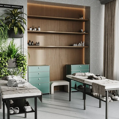USM Haller Alternative von Flexcube: Kommode in Mint mit 4 Schubladen
