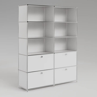 USM Haller Alternative von Flexcube: Regal in Weiss mit 2 Schubladen / Klappen