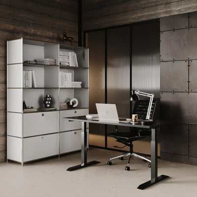 Alternative USM Haller de Flexcube : étagère blanche avec 2 tiroirs/abattants