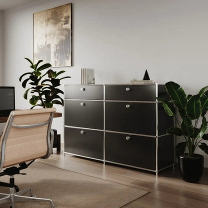 USM Haller Alternative von Flexcube: Kommode in Schwarz mit 6 Schubladen