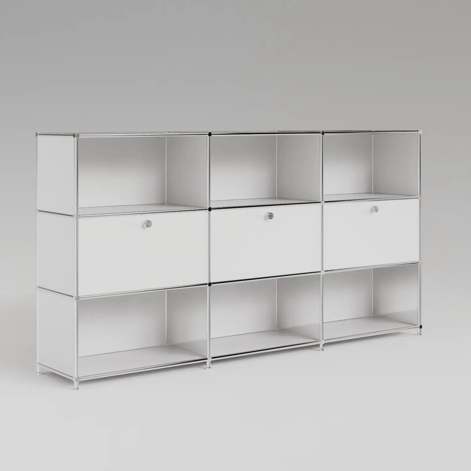 USM Haller Alternative von Flexcube: Regal in Weiss mit 3 Klappen