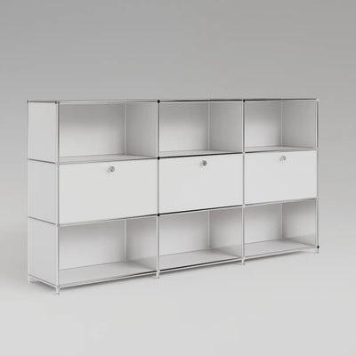 Alternative USM Haller de Flexcube : Étagère blanche à 3 portes