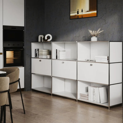 Alternative USM Haller de Flexcube : Étagère blanche à 3 portes