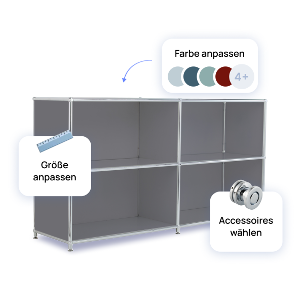 Sideboard Dunkelgrau individuell konfigurierbar
