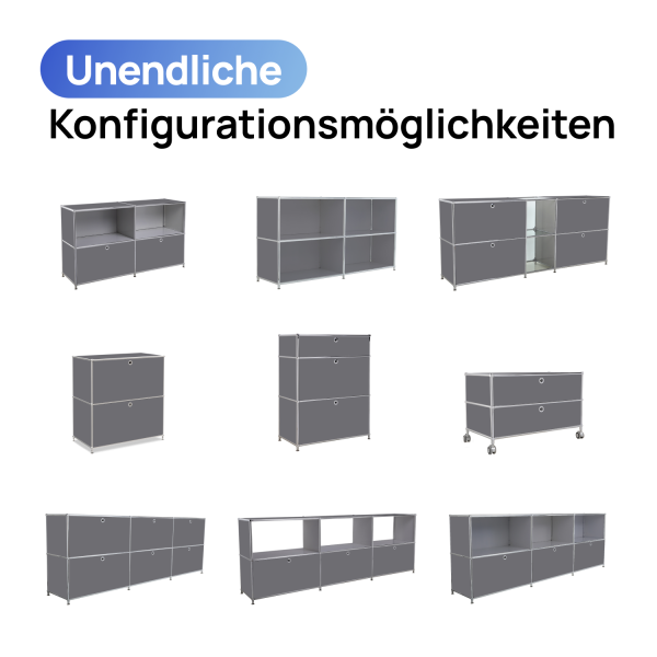 Sideboard Dunkelgrau individuell konfigurierbar