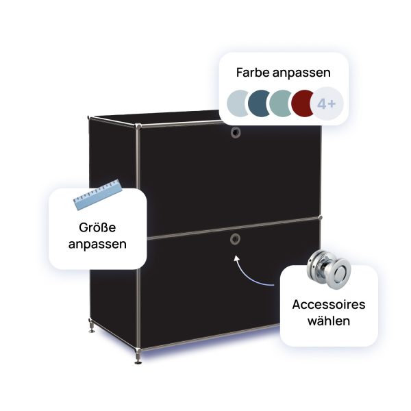 Sideboard Schwarz individuell konfigurierbar