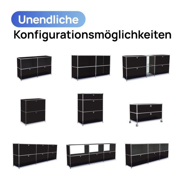 Sideboard Schwarz individuell konfigurierbar