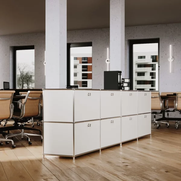 Sideboard en blanc avec 4 abattants