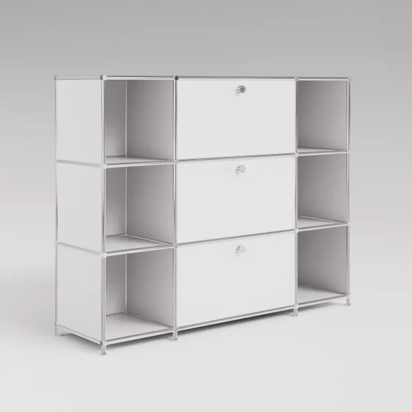 Sideboard in Weiss mit  2 Klappen, 1 Schublade