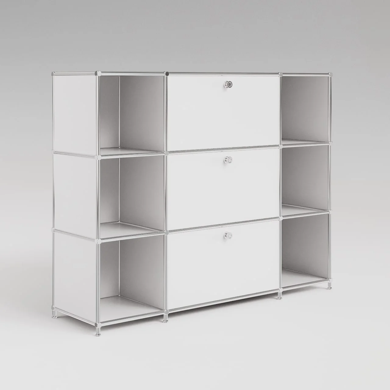 Sideboard in white with 2 flaps, 1 drawer