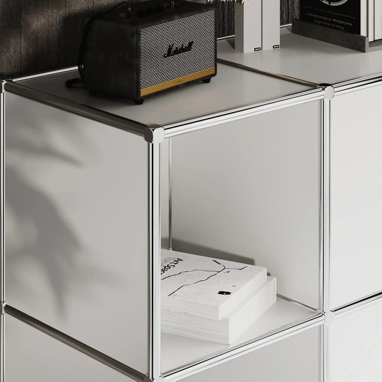 Sideboard in white with 2 flaps, 1 drawer